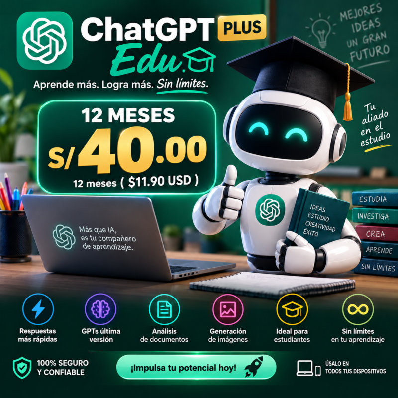 ChatGPT Plus Edu – 12 meses